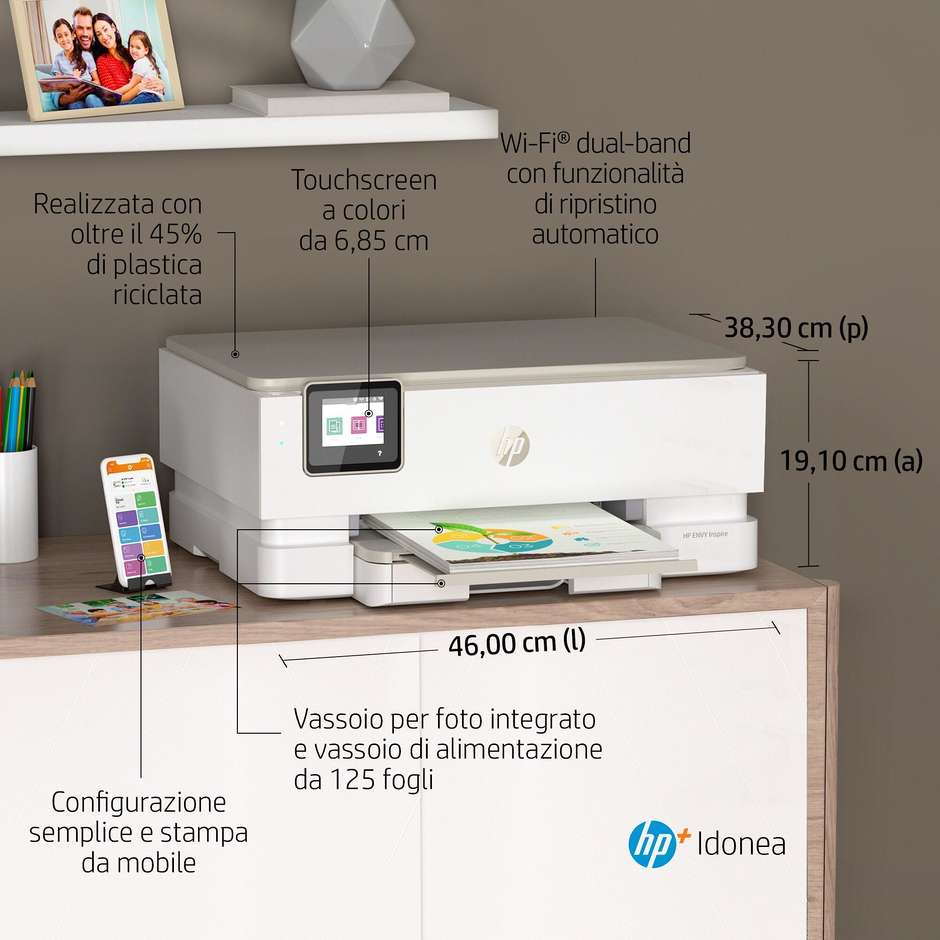 HP Envy Inspire 7224e multifunzione A4 a colori, Wi-Fi e duplex automatico
