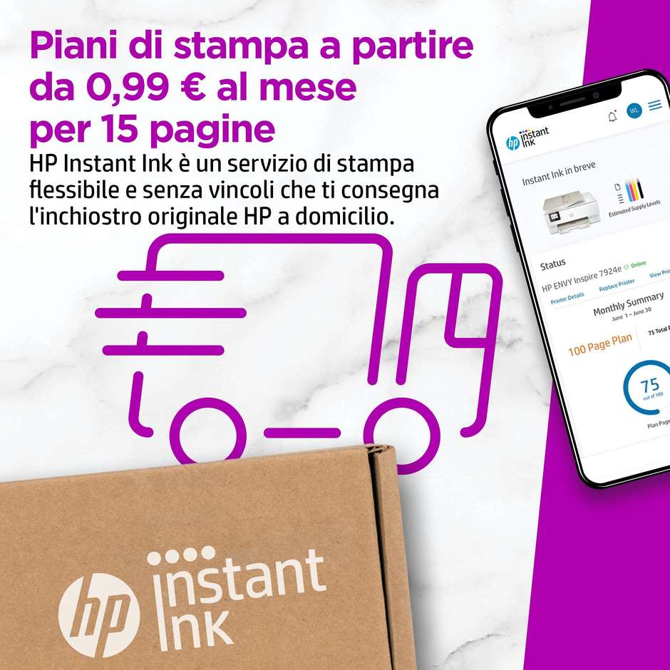 HP ENVY Inspire 7924e multifunzione inkjet a colori A4 Wi-Fi fronte-retro