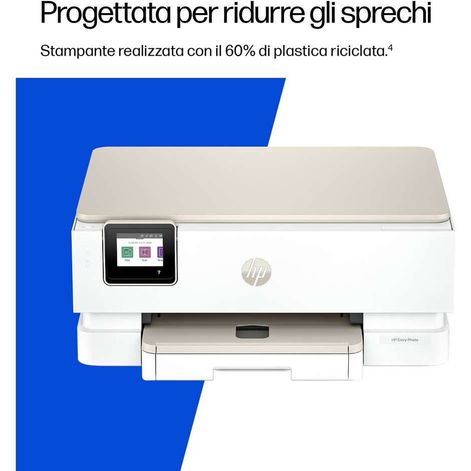 HP Envy Photo 7230 Stampante Multifunzione Inkjet Wi-Fi A4 Bianco/Beige