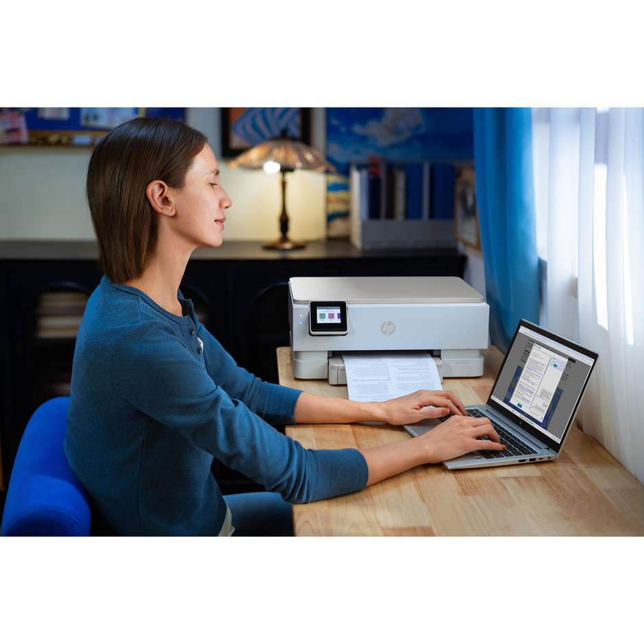 HP Envy Photo 7230 Stampante Multifunzione Inkjet Wi-Fi A4 Bianco/Beige