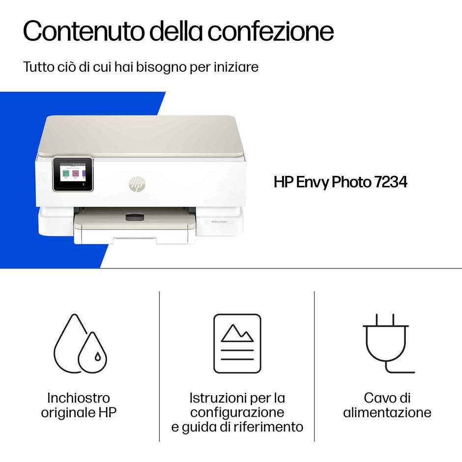 HP Envy Photo 7234 Stampante Multifunzione Wi-Fi A4 Fronte/Retro Automatica Bianca