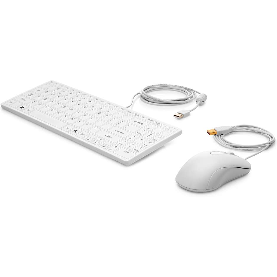 HP Healthcare Kit Tastiera USB Versione Italiana + Mouse USB colore bianco