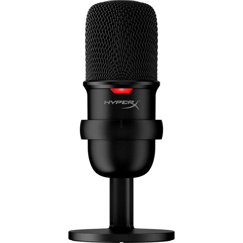 HP HyperX SoloCast (4P5P8AA) Microfono USB a Condensatore Cardioide Plug & Play Tap-to-Mute Nero