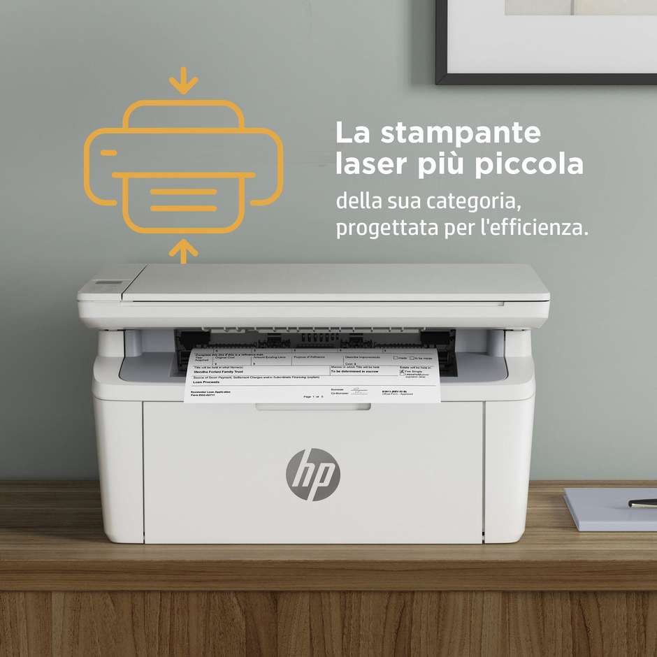 HP LaserJet MFP M140w (7MD72F) Stampante Multifunzione Laser Monocromatica 3-in-1 A4 Ultracompatta 20 ppm Wi-Fi Bluetooth HP+ Bianco