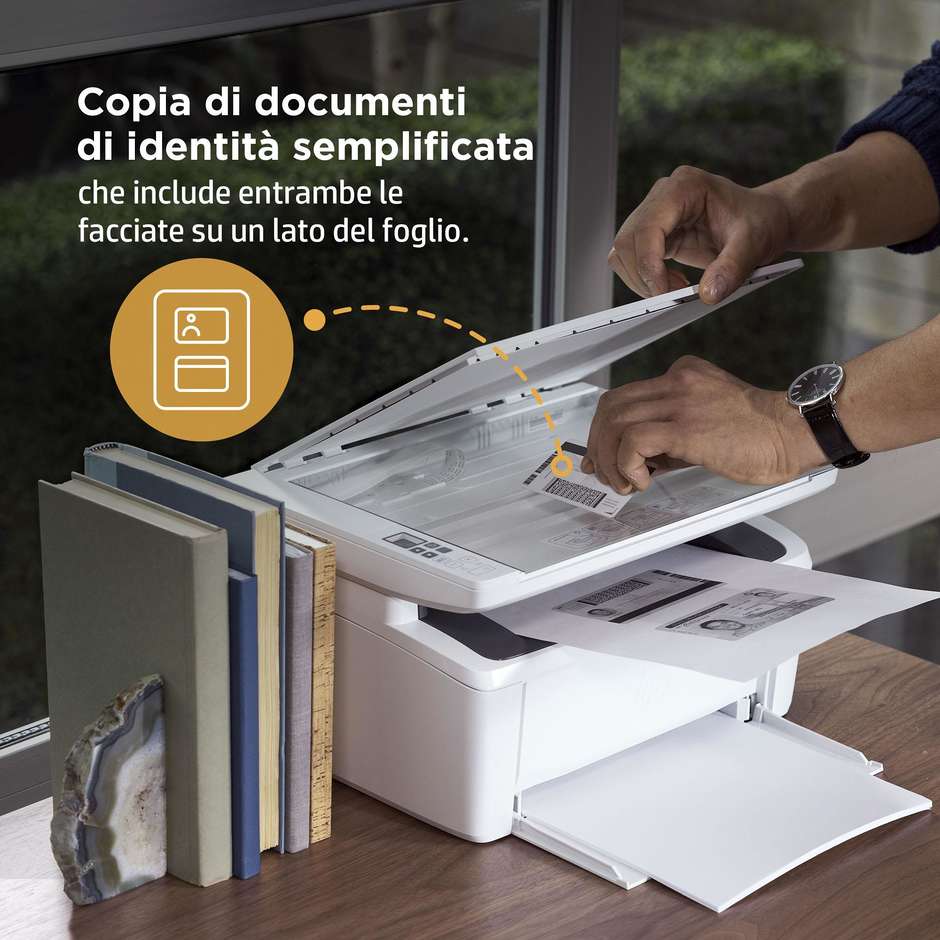 HP LaserJet MFP M140w (7MD72F) Stampante Multifunzione Laser Monocromatica 3-in-1 A4 Ultracompatta 20 ppm Wi-Fi Bluetooth HP+ Bianco