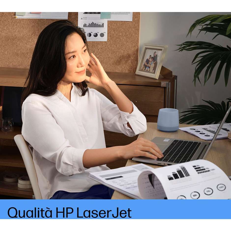 HP LaserJet Tank MFP 1604w Multifunzione 3-in-1 Laser Monocromatico Serbatoio Ricaricabile Wi-Fi A4 Bianco