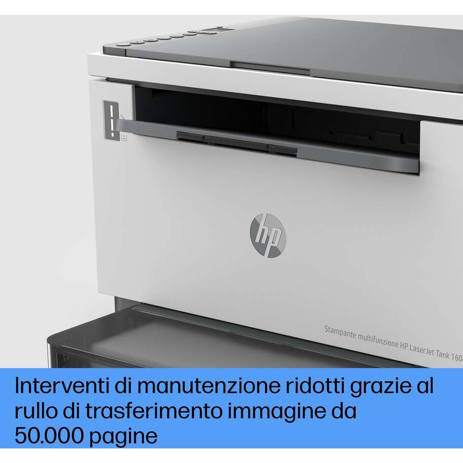 HP LaserJet Tank Stampante Multifunzione Monocromatica Wi-Fi Formato A4 colore bianco