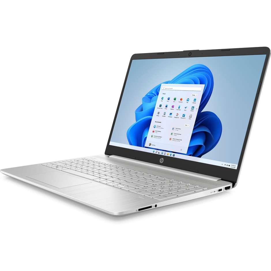 HP Notebook 15.6 Full HD AMD Ryzen 5 Ram 8 GB SSD 512 GB  Windows 11 Home Colore Argento