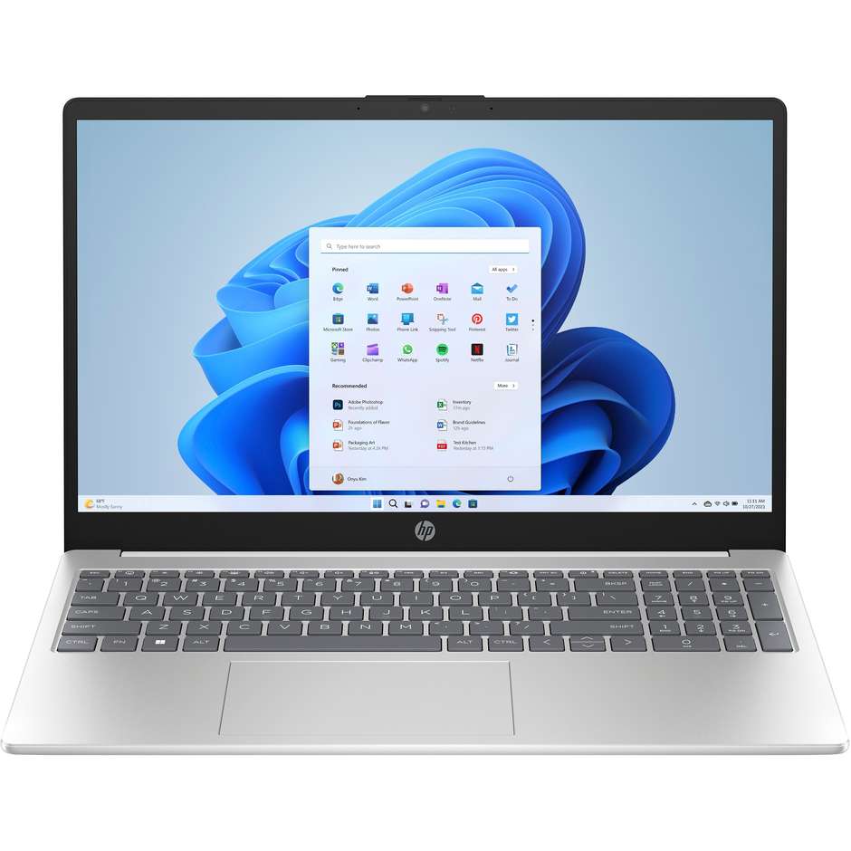HP Notebook 15.6" Full HD Ram 8 GB Memoria 256 GB Windows 11 Home Colore Grigio