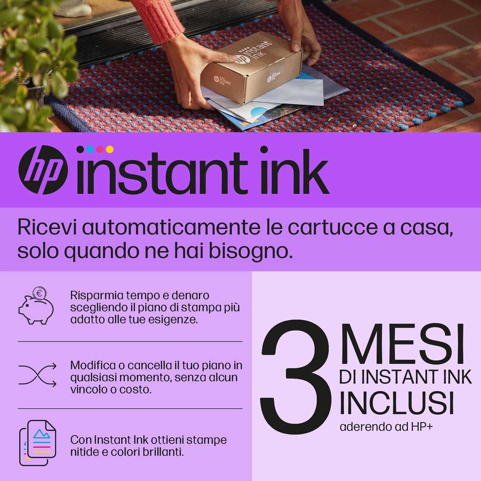 HP Office Jet Pro Stampante multifunzione 4in1 A4 Wi-Fi Colore Bianco, Nero