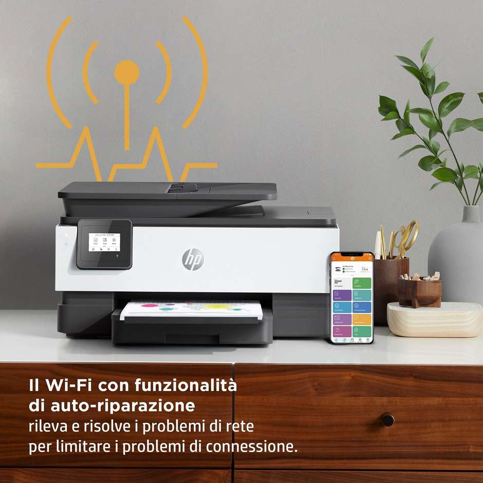 HP OfficeJet 8014e multifunzione A4 a colori, Wi-Fi, duplex automatico e ADF 35 fogli