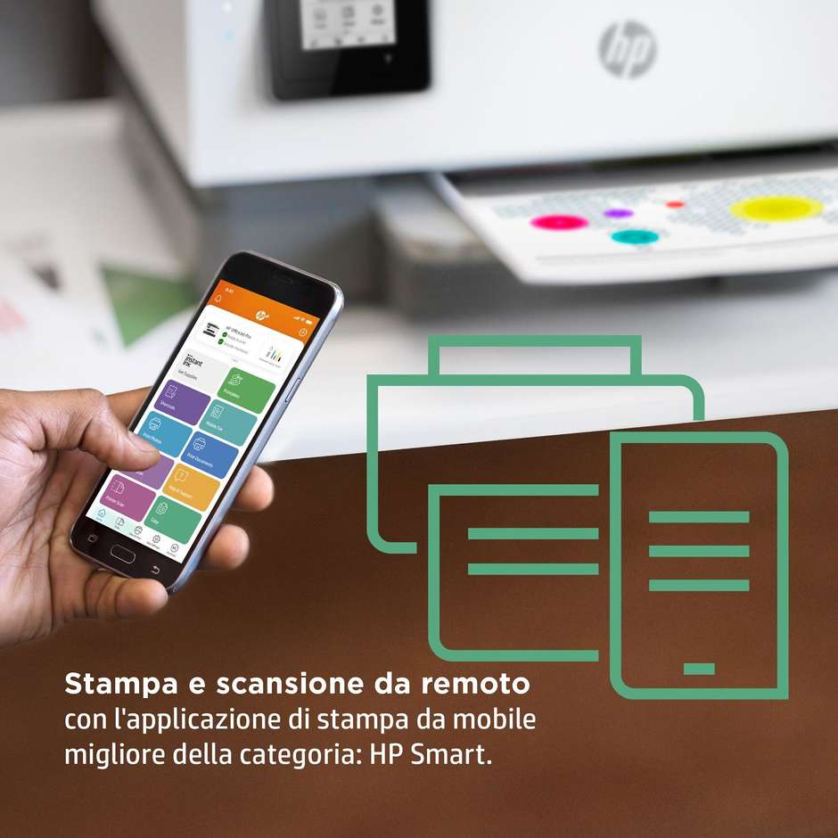 HP OfficeJet Pro 8014e (228G0B) Stampante Multifunzione Inkjet 3-in-1 A4 ADF 35 Fogli Fronte/Retro Automatico Wi-Fi Dual Band Auto-Healing HP+ Grigio/Bianco