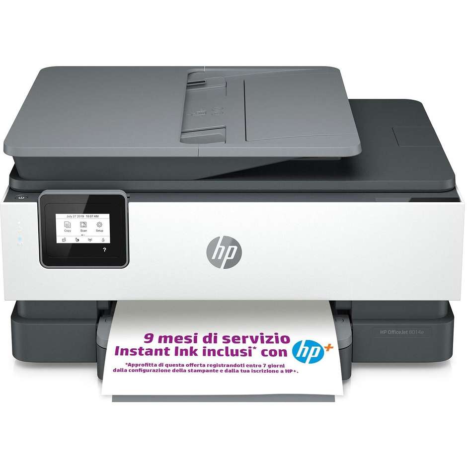 HP OfficeJet Pro 8014e (228G0B) Stampante Multifunzione Inkjet 3-in-1 A4 ADF 35 Fogli Fronte/Retro Automatico Wi-Fi Dual Band Auto-Healing HP+ Grigio/Bianco