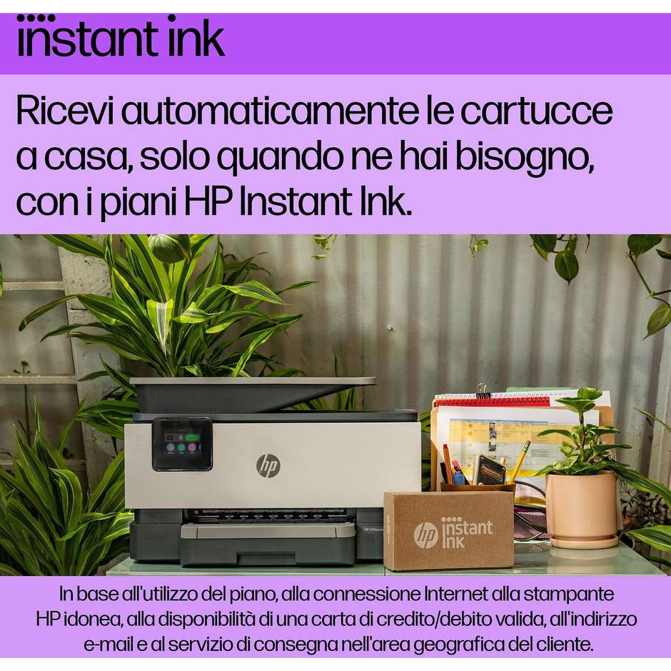 HP OfficeJet Pro 9120e (403X8B) Stampante Multifunzione Aziendale 4-in-1 A4 Touchscreen 6.86cm ADF 35 Fogli Fronte/Retro Automatico Totale Wi-Fi Dual Band Ethernet Fax HP+ Bianco/Nero