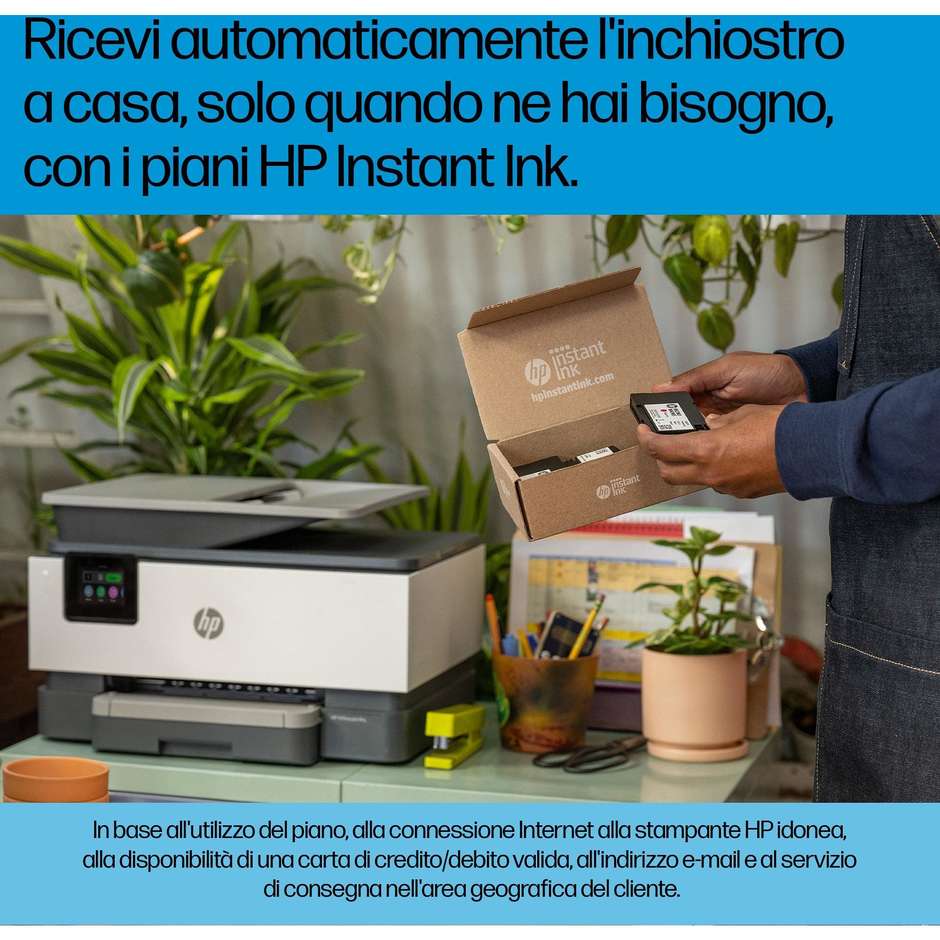 HP OfficeJet Pro 9120e (403X8B) Stampante Multifunzione Aziendale 4-in-1 A4 Touchscreen 6.86cm ADF 35 Fogli Fronte/Retro Automatico Totale Wi-Fi Dual Band Ethernet Fax HP+ Bianco/Nero