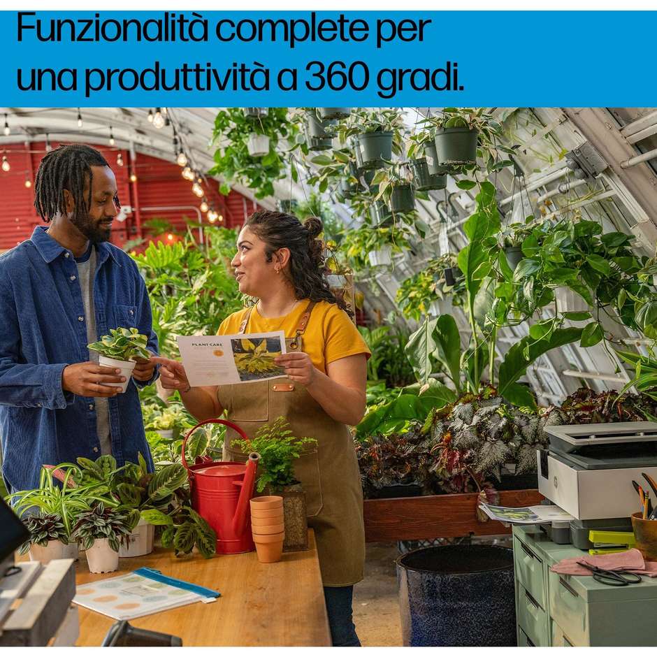 HP OfficeJet Pro 9120e (403X8B) Stampante Multifunzione Aziendale 4-in-1 A4 Touchscreen 6.86cm ADF 35 Fogli Fronte/Retro Automatico Totale Wi-Fi Dual Band Ethernet Fax HP+ Bianco/Nero