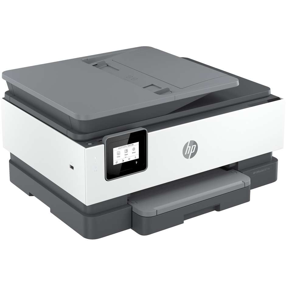 HP OJ8014E 228G0B Office Jet Stampante Multifunzione 3in1 Wi-Fi A4 Colore Grigio, Bianco