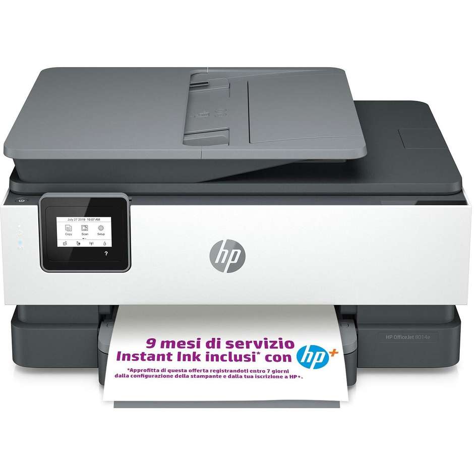 HP OJ8014E 228G0B Office Jet Stampante Multifunzione 3in1 Wi-Fi A4 Colore Grigio, Bianco