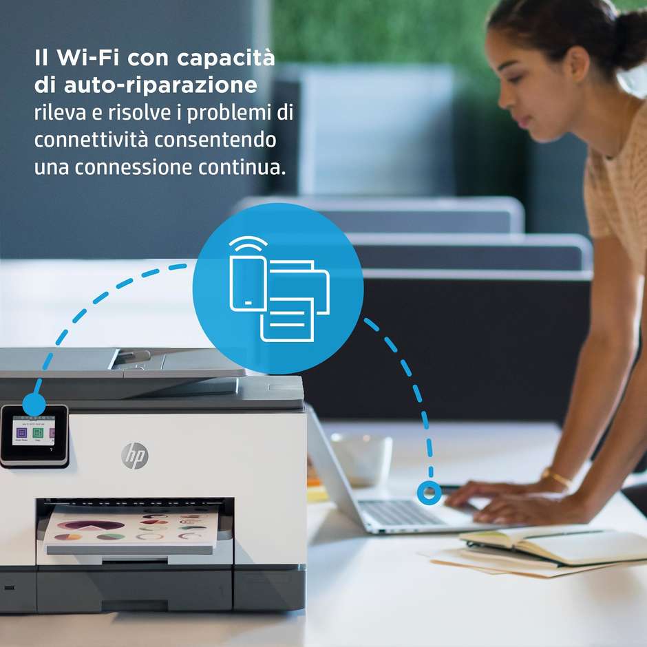 HP OJ9022E PR Stampante Multifunzione a cartuccia Wi-Fi Formato A4 colore bianco e nero