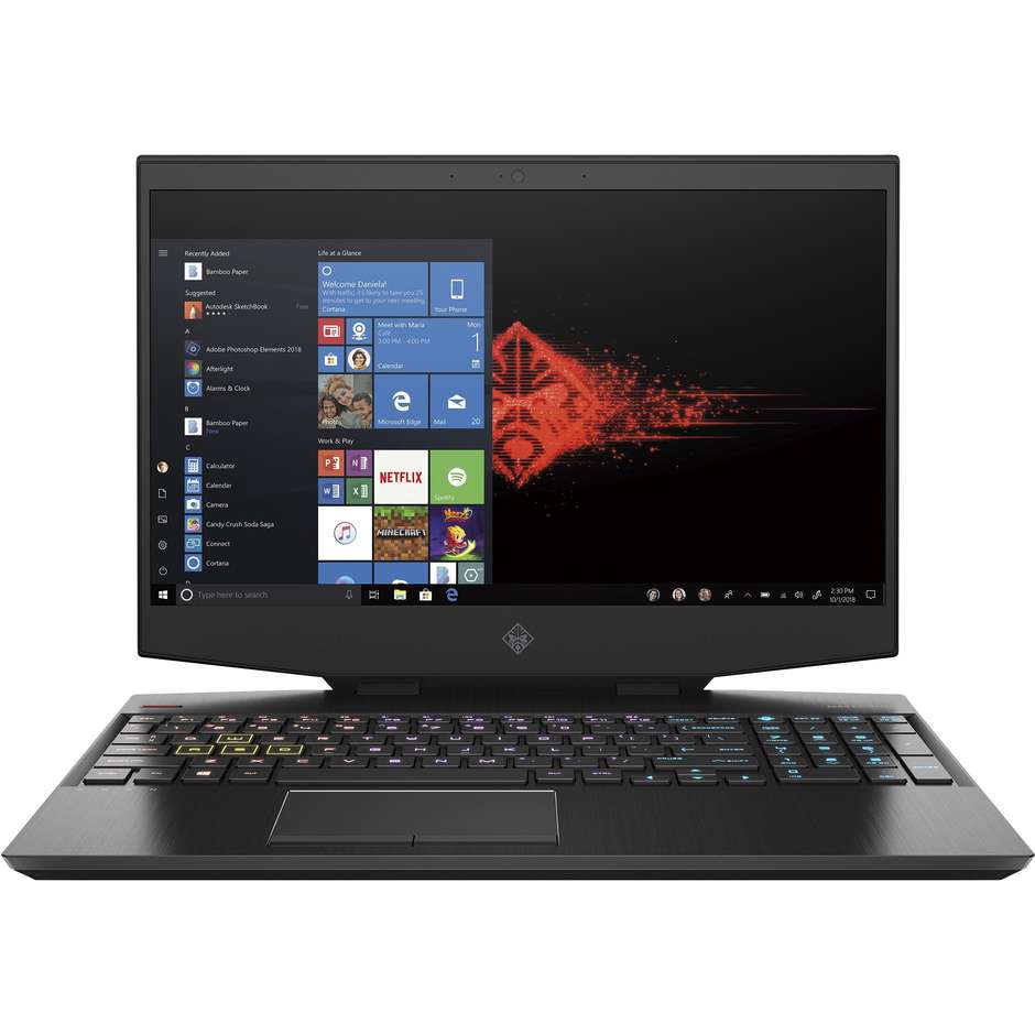HP Omen 15-dh0025nl Notebook 15,6" Intel Core i7-9750H Ram 16 GB SSD 256 GB + HDD 1 TB WIndows 10