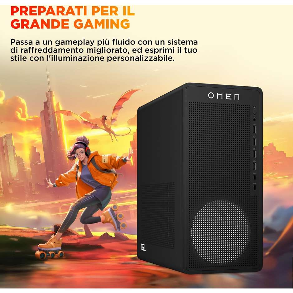 HP OMEN 16L TG03-0056nl Gaming PC Ryzen 7 8700F 16GB 512GB Nero
