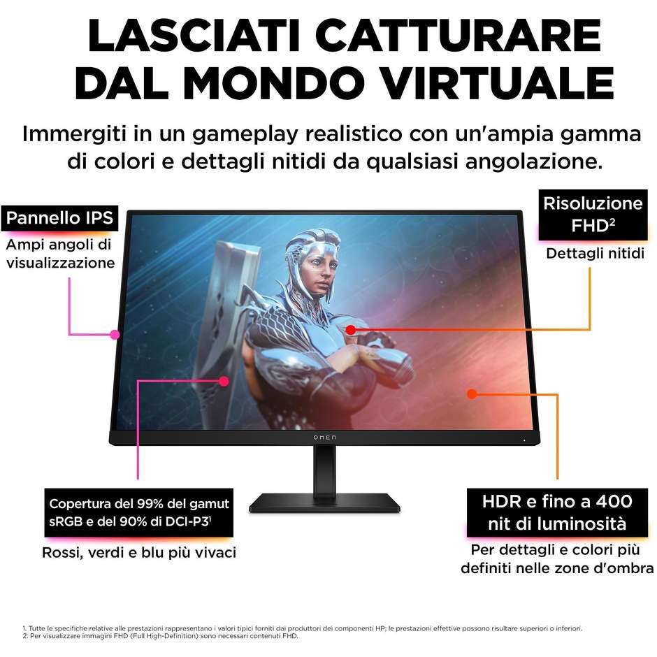 HP OMEN 27 780F9AA#ABB monitor gaming IPS 27 pollici Full HD 165 Hz
