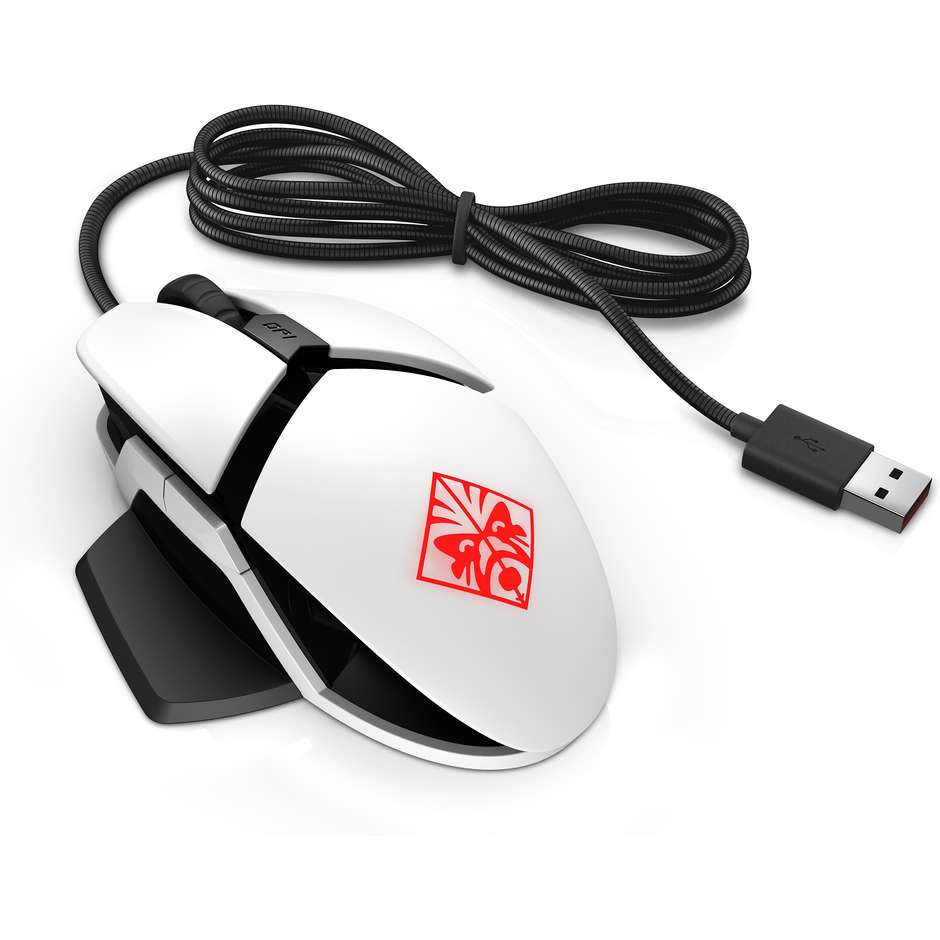 HP OMEN Reactor Mouse ergonomico USB colore bianco