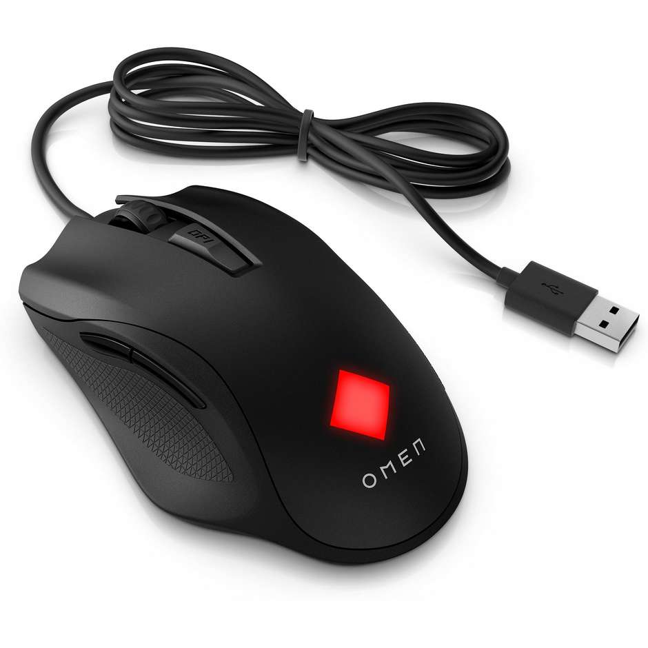 HP OMEN Vector Essential Mouse Gaming RGB con Sensore Ottico OMEN Radar 3 fino a 7200 DPI e 6 Pulsanti Programmabili - Nero (8BC52AA)