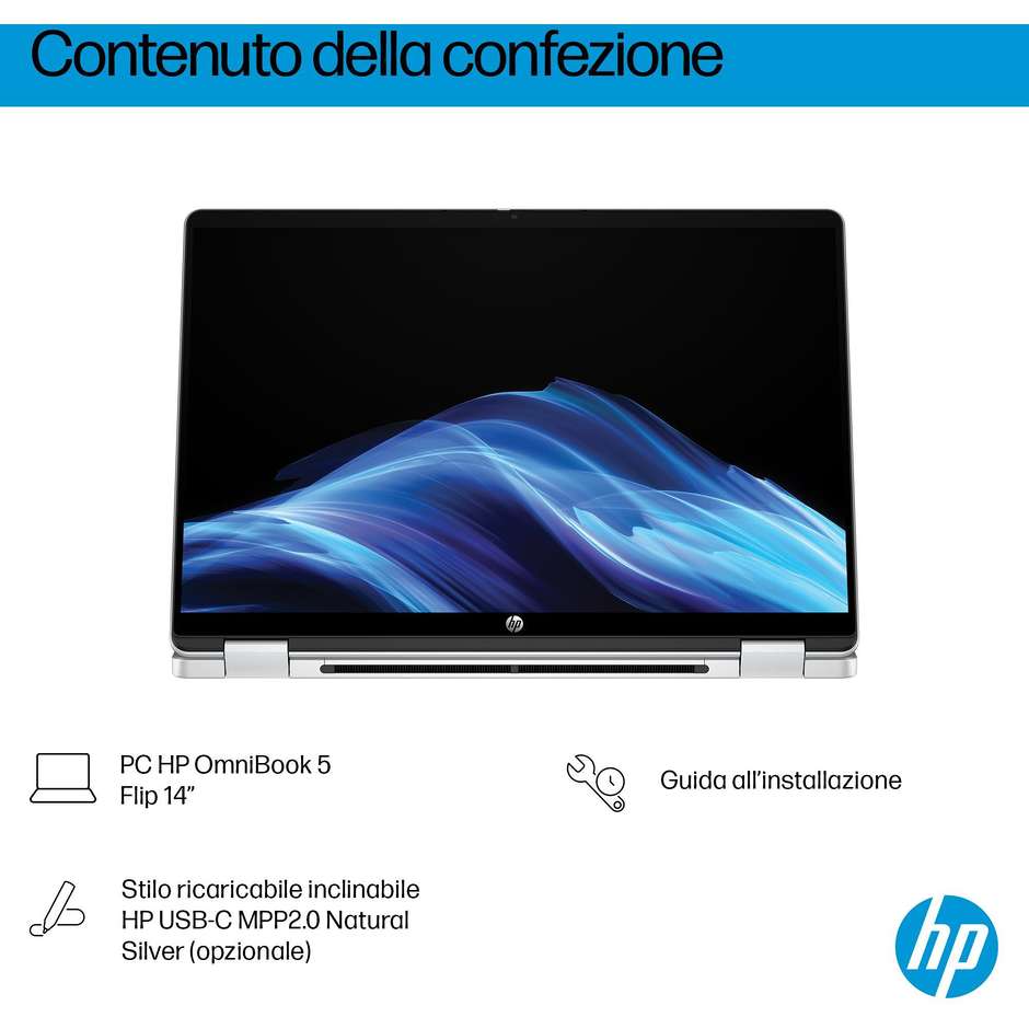 HP OmniBook 5 Flip 14-fp0012nlx 2-in-1 14″ touch, Core i3-1315U, 8 GB, SSD 512 GB