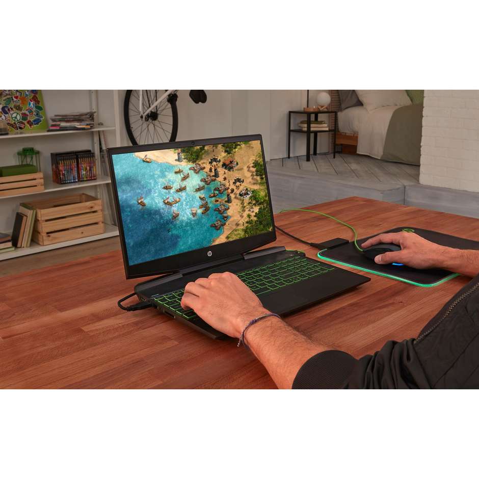 HP Pavilion Gaming 15-dk0062nl Notebook 15,6'' FHD Core i5-9 Ram 8 Gb SSD 512 Gb Windows 10 Home colore nero