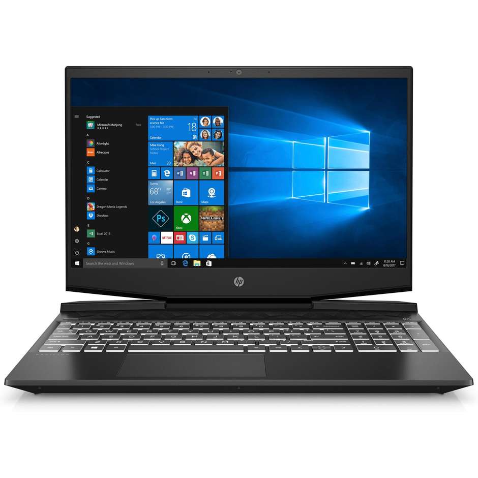 HP Pavilion Gaming 15-dk1023nl Notebook 15,6'' Full HD Intel Core i5-10 Ram 8 Gb SSD 512 Gb Windows 10 Home colore nero