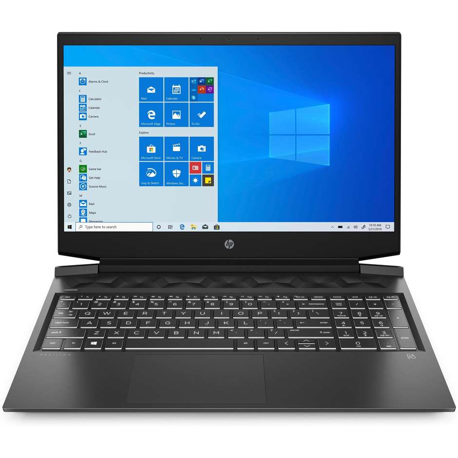 HP Pavilion Gaming 16-a0021nl Notebook 16,1'' Full HD Intel Core i7-10 Ram 16 Gb SSD 512 Gb Windows 10 Home colore nero