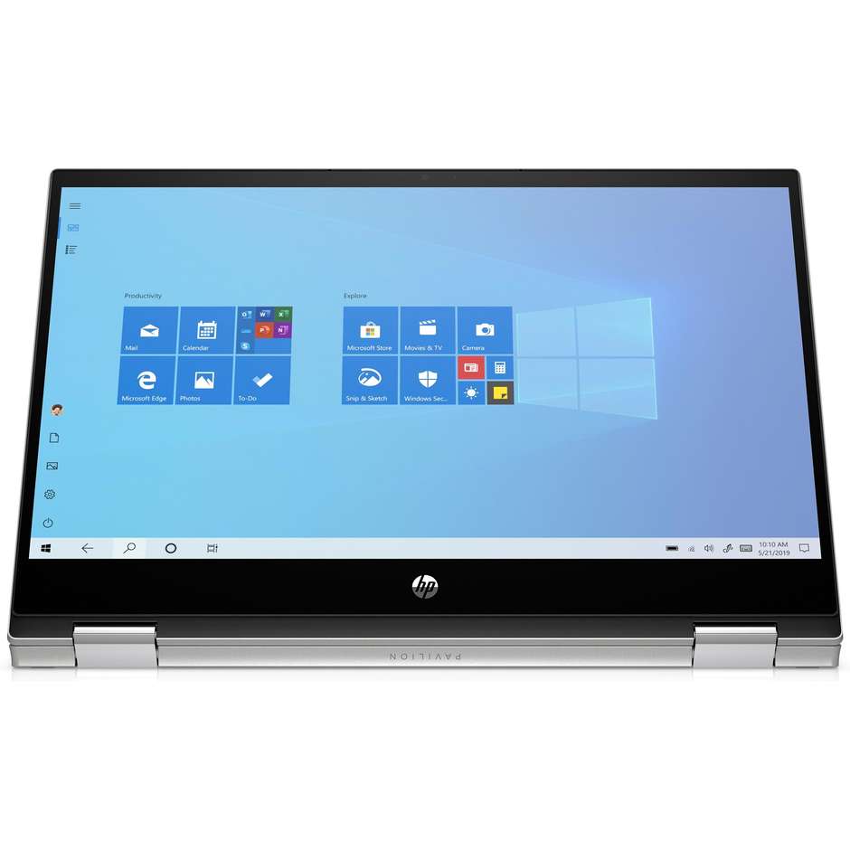 HP Pavilion x360 14-dw0025nl Notebook 2-in-1 14'' Full HD Core i3-10 Ram 8 Gb SSD 256 Gb Windows 10 Home colore argento