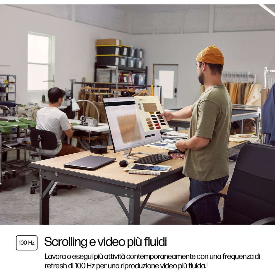 HP Serie 5 524sf (94C17AA) Monitor Ultrasottile 23.8" IPS Full HD 100Hz 300cd Bianco e Argento