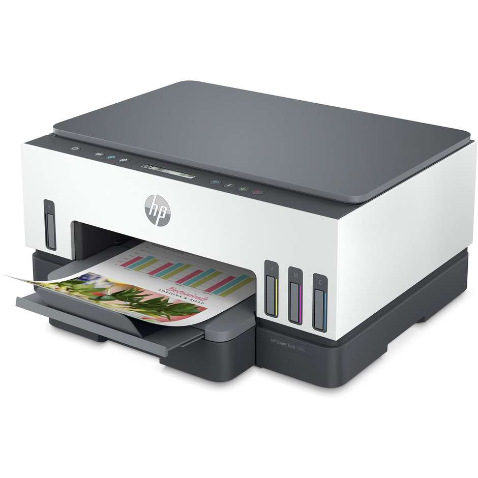 HP Smart Tank 7005 (28B54A) Stampante Multifunzione Inkjet 3-in-1 A4 a Serbatoi Ricaricabili Fronte/Retro Automatico Wi-Fi Dual Band Auto-Healing Bianco/Grigio