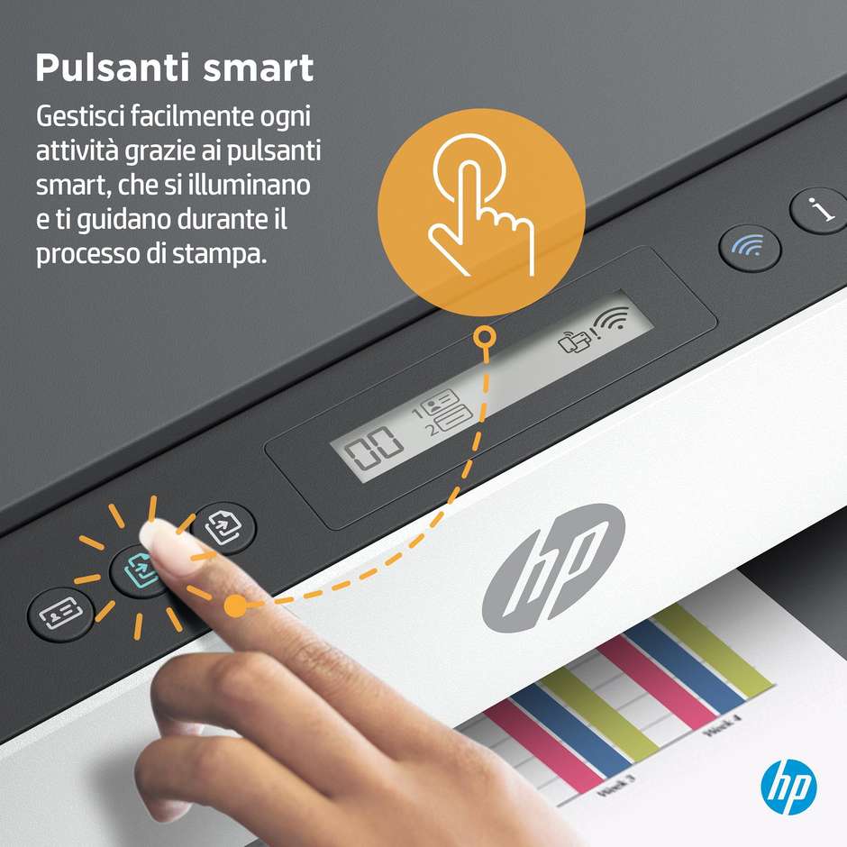 HP Smart Tank 7005 Multifunzione 3-in-1 Inkjet Serbatoi Ricaricabili A4 Fronte/Retro Automatico Wi-Fi Bianco/Grigio