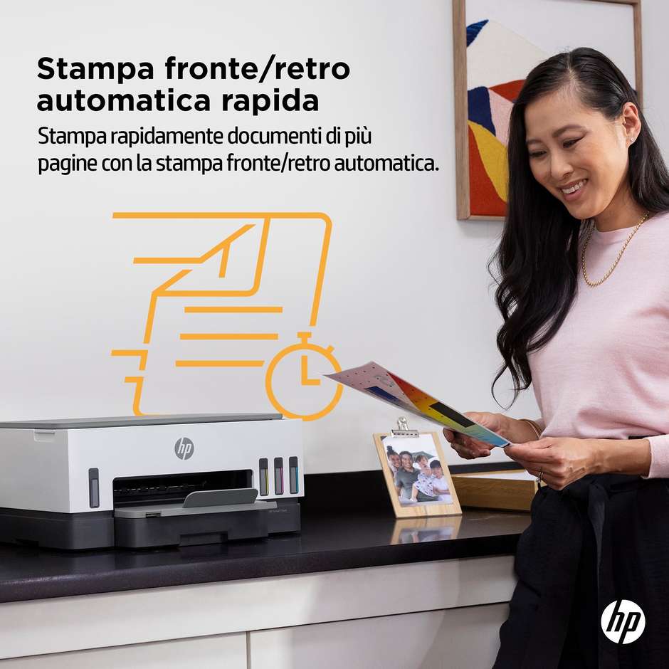 HP Smart Tank 7005 Multifunzione 3-in-1 Inkjet Serbatoi Ricaricabili A4 Fronte/Retro Automatico Wi-Fi Bianco/Grigio