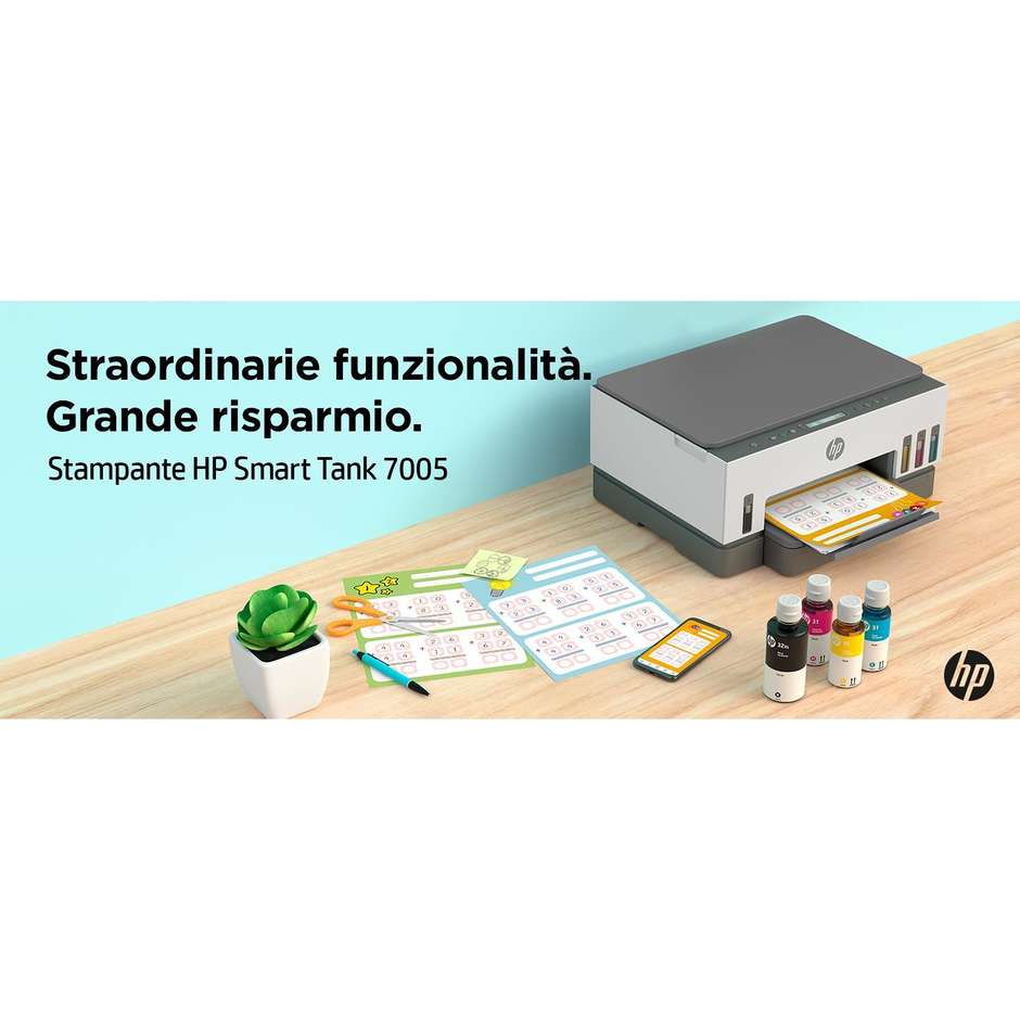 HP Smart Tank 7005 multifunzione A4 a colori, serbatoi d'inchiostro, Wi-Fi e duplex