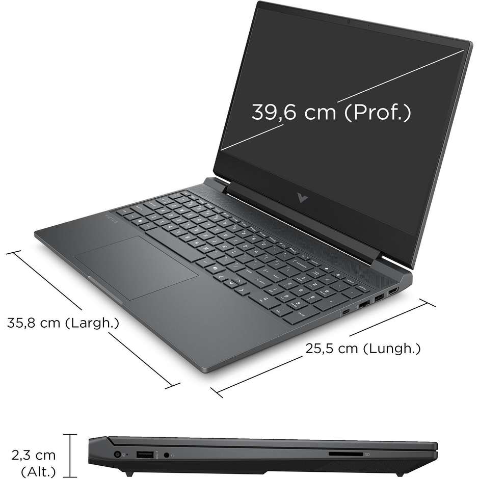 HP Victus Gaming 15-FA2029NL Computer portatile 15.6" Full HD Ram 16 GB Memoria 512 GB Windows 11 Home Colore Nero