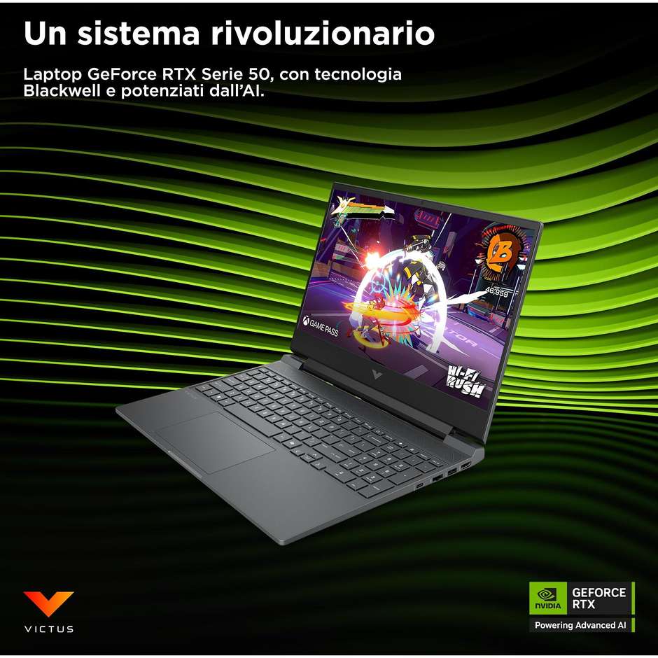 HP Victus Gaming 15-FA2029NL Computer portatile 15.6" Full HD Ram 16 GB Memoria 512 GB Windows 11 Home Colore Nero