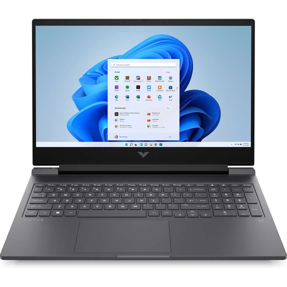 HP Victus Gaming 16-s0029nl Notebook 16,1" Full HD AMD Ryzen 7 Ram 16 Gb SSD 512 Gb Windows 11 Home colore nero