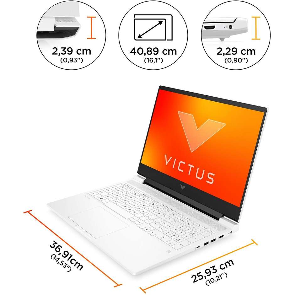 HP Victus Gaming 16-s0029nl Notebook 16,1" Full HD AMD Ryzen 7 Ram 16 Gb SSD 512 Gb Windows 11 Home colore nero