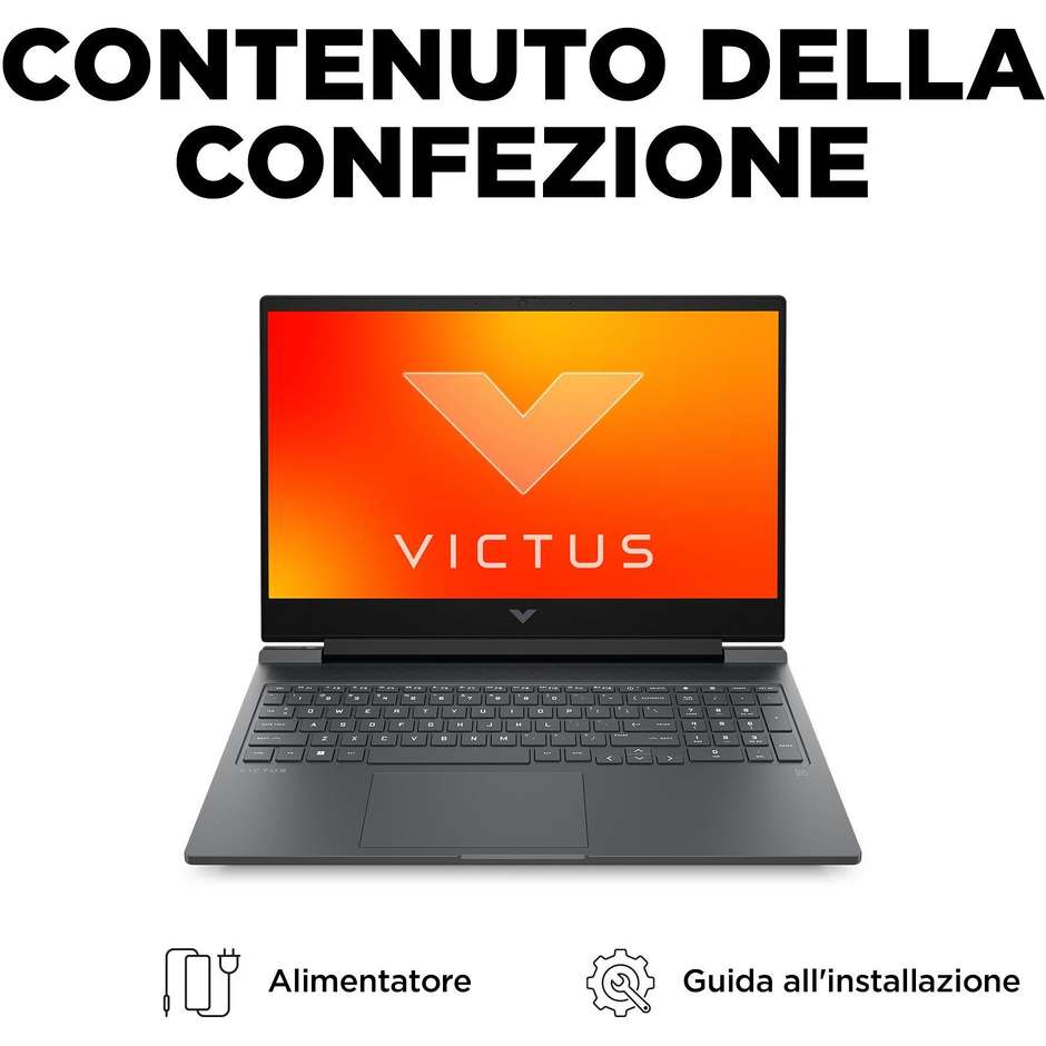 HP Victus Gaming 16-s0029nl Notebook 16,1" Full HD AMD Ryzen 7 Ram 16 Gb SSD 512 Gb Windows 11 Home colore nero