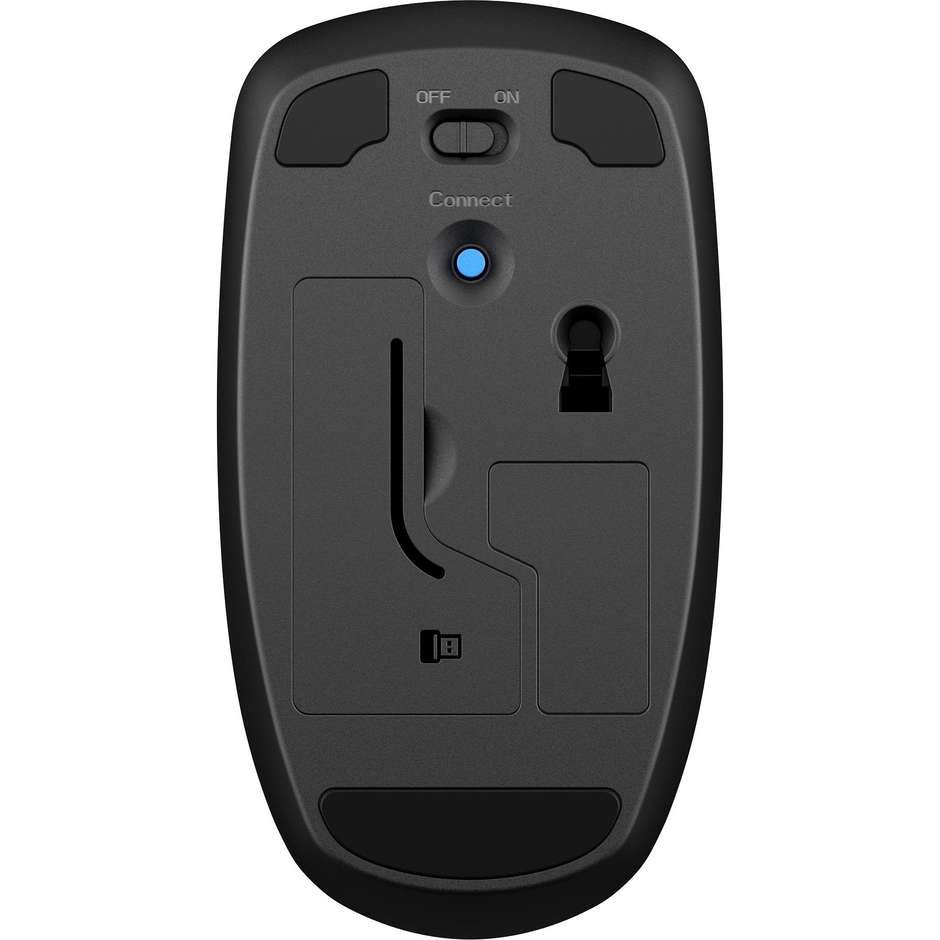 HP X200 Wireless Mouse Ottico con Ricevitore Nano USB 2.4GHz Impugnatura Sagomata e Batteria a Lunga Durata - Nero (6VY95AA)