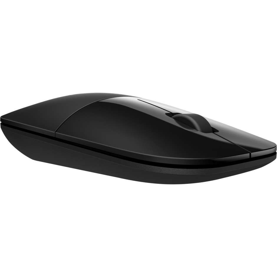 HP Z3700 Mouse Wireless Ultrasottile a Basso Profilo Sensore Ottico Ottimizzato da 1200 DPI Ricevitore USB 2.4GHz - Nero (V0L79AA)