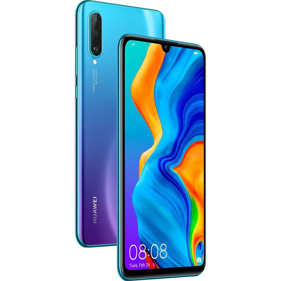 Huawei P30 Lite New Edition Smartphone 6,15" FHD+ Dual Sim Memoria 256 GB EMUI 9.1 colore Peacock Blue