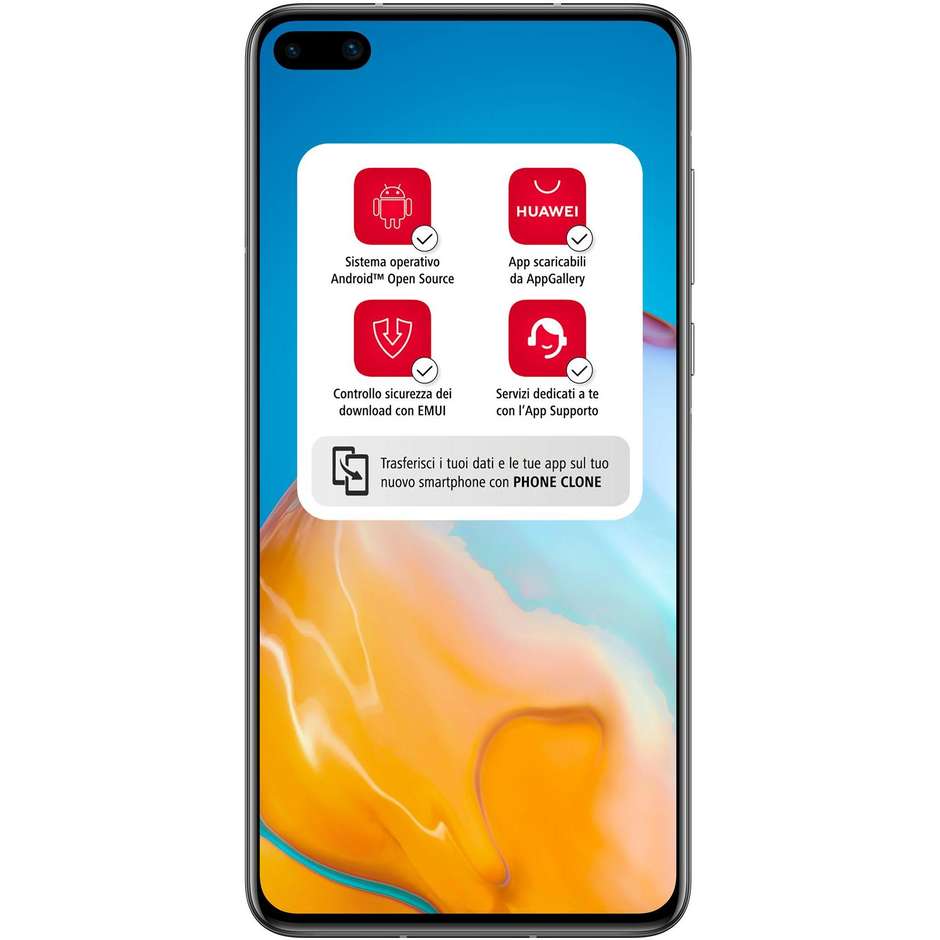 Huawei P40 Smartphone 5G 15,5 cm (6.1") OLED 8 GB 128 GB Tripla Fotocamera Leica 50 MP Argento (Silver Frost)