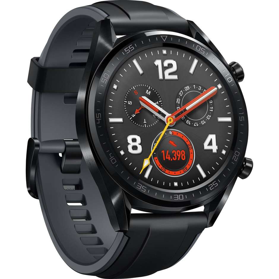 Huawei Watch GT 46mm Smartwatch Display AMOLED 1.39" TruSeen GPS Colore Acciaio Inossidabile/Nero