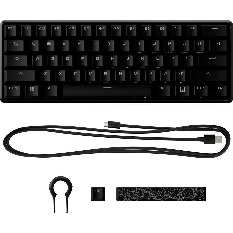 HyperX Alloy Origins 60 Tastiera Meccanica Gaming Compatta 60% Switch Lineari HyperX Red RGB Nero