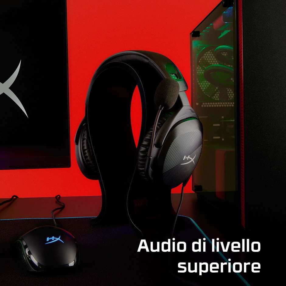 HyperX Cloud Stinger 2 (519T1AA) Cuffie Gaming Cablate Over-Ear DTS Spatial Audio Driver 50mm Nero